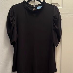 Elegant Black Ruffled Women's Top